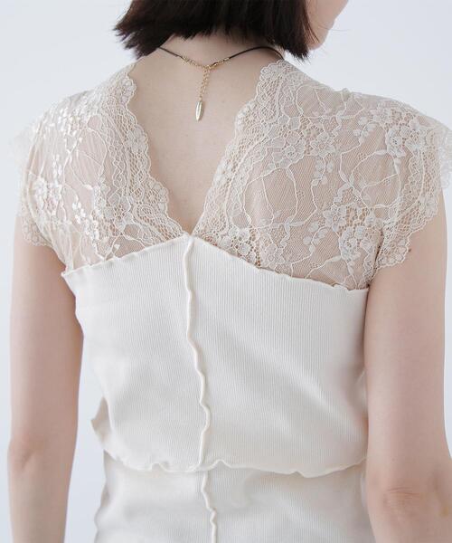 NATURAL BEAUTY BASIC(ナチュラルビューティーベーシック)の「◇【BLANC】パッチワークリブカットソー(Tシャツ/カットソー・レディース・オフホワイト/ラベンダー・FREE)」の13枚目の写真