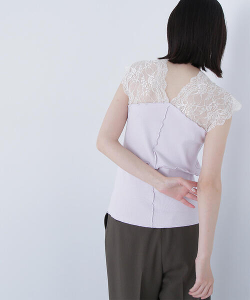 tシャツ 「BLANC」パッチワークリブカットソー レディース ◇【BLANC】パッチワークリブカットソー（Tシャツ/カットソー