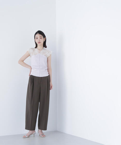 tシャツ 「BLANC」パッチワークリブカットソー レディース ◇【BLANC】パッチワークリブカットソー（Tシャツ/カットソー