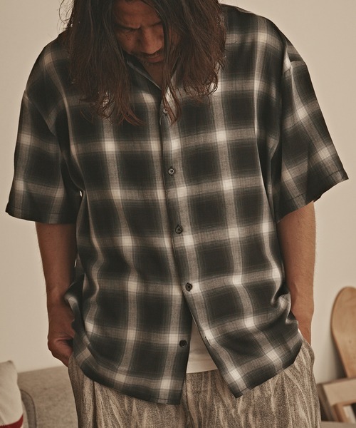 ALL RUNS(オールランズ)の「USED ライクチェックS/Sシャツ(シャツ/ブラウス・メンズ・オレンジ/ネイビー/ブラック/ホワイト・L/M)」の11枚目の写真