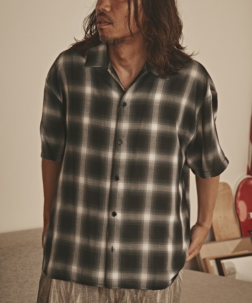 ALL RUNS(オールランズ)の「USED ライクチェックS/Sシャツ(シャツ/ブラウス・メンズ・オレンジ/ネイビー/ブラック/ホワイト・L/M)」の12枚目の写真