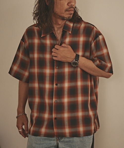 ALL RUNS(オールランズ)の「USED ライクチェックS/Sシャツ(シャツ/ブラウス・メンズ・オレンジ/ネイビー/ブラック/ホワイト・L/M)」の20枚目の写真