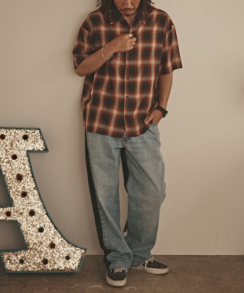 ALL RUNS(オールランズ)の「USED ライクチェックS/Sシャツ(シャツ/ブラウス・メンズ・オレンジ/ネイビー/ブラック/ホワイト・L/M)」の22枚目の写真