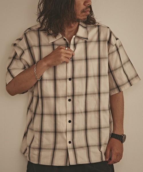 ALL RUNS(オールランズ)の「USED ライクチェックS/Sシャツ(シャツ/ブラウス・メンズ・オレンジ/ネイビー/ブラック/ホワイト・L/M)」の7枚目の写真