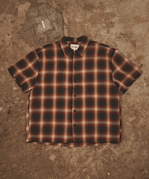 ALL RUNS(オールランズ)の「USED ライクチェックS/Sシャツ(シャツ/ブラウス・メンズ・オレンジ/ネイビー/ブラック/ホワイト・L/M)」の19枚目の写真