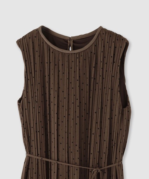 ソフトジャージドットプリーツワンピース（ワンピース）｜ANAYI