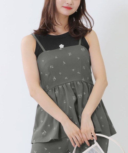 総柄リアルデイジー刺繍 ビスチェ（Tシャツ/カットソー）｜MARY