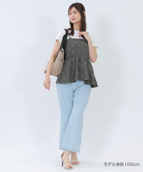総柄リアルデイジー刺繍 ビスチェ（Tシャツ/カットソー）｜MARY