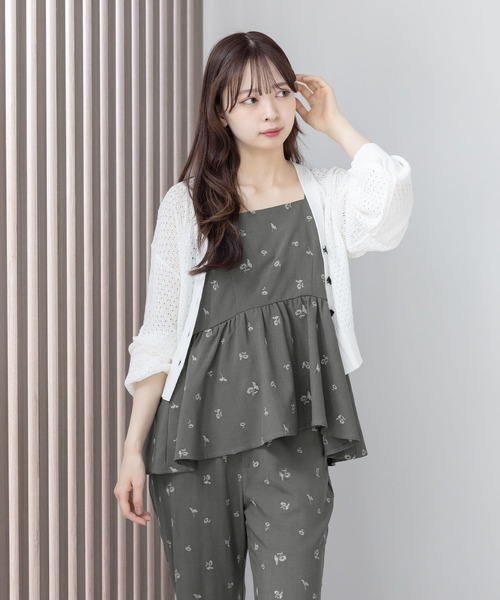 総柄リアルデイジー刺繍 ビスチェ（Tシャツ/カットソー）｜MARY