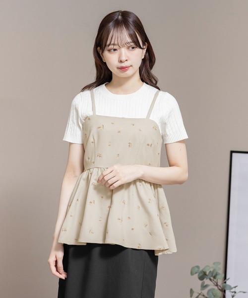 tシャツ マリークワント mary quant 総柄リアルデイジー刺繍 ビスチェ レディース 総柄リアルデイジー刺繍 ビスチェ（Tシャツ/カットソー）｜MARY