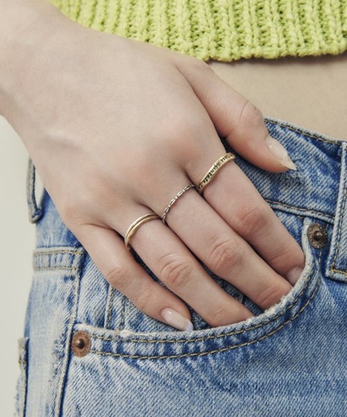 セール】【GOLDY】4PCS ヴィンテージ レタリング セット リング