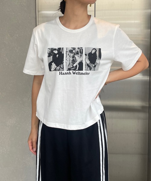 ROGER AND RAW（ロジャーアンドロウ）の「ショート丈フォトプリントTシャツ（Tシャツ/カットソー・レディース・ホワイト/チャコールグレー/ブラック・FREE）」の8枚目の写真