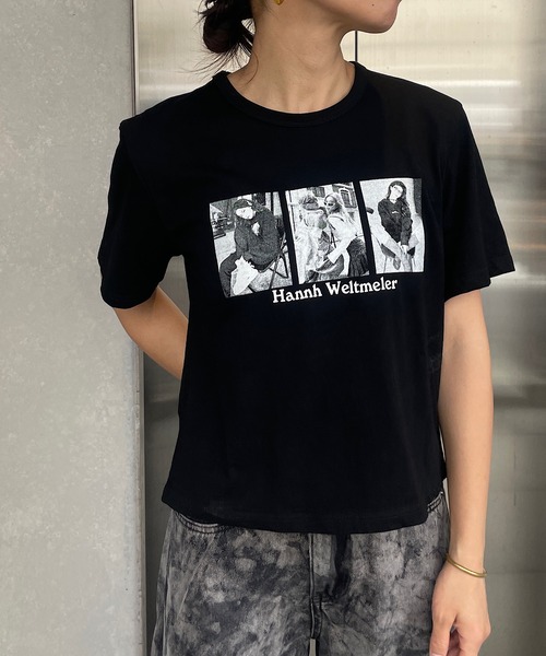 ROGER AND RAW（ロジャーアンドロウ）の「ショート丈フォトプリントTシャツ（Tシャツ/カットソー・レディース・ホワイト/チャコールグレー/ブラック・FREE）」の13枚目の写真