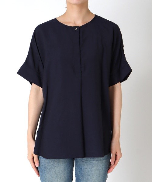 Jines(ジネス)の「テンセルナイロンきれいめブラウス(シャツ/ブラウス・レディース・チャコールグレー/ベージュ/ネイビー/ブルー/モカ・38)」の21枚目の写真