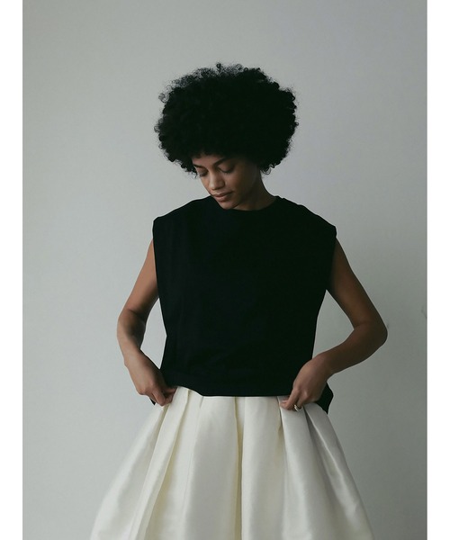 HER.（ハー）の「コットンノースリーブプルオーバー（Tシャツ/カットソー・レディース・ブラック/オフホワイト・フリー）」の3枚目の写真