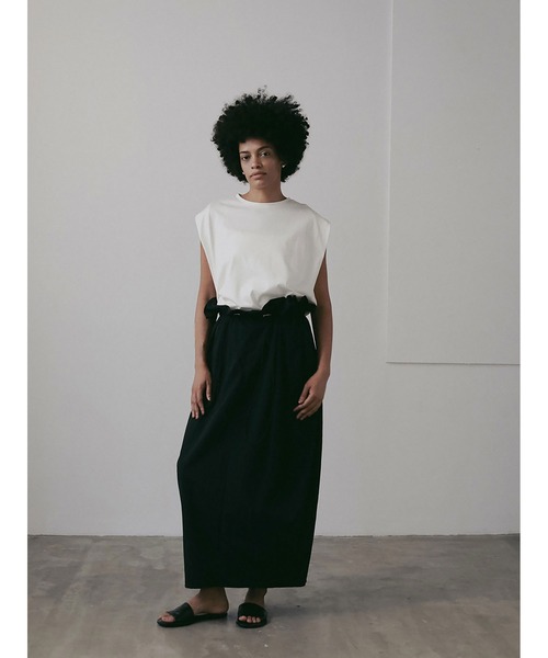 HER.（ハー）の「コットンノースリーブプルオーバー（Tシャツ/カットソー・レディース・ブラック/オフホワイト・フリー）」の5枚目の写真