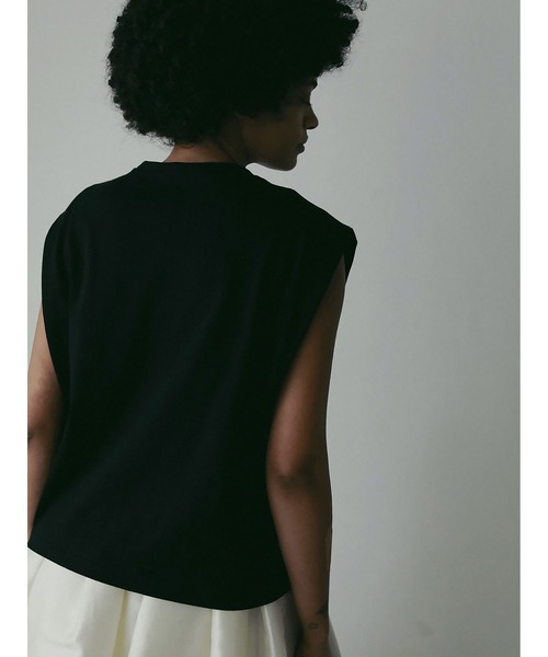 HER.（ハー）の「コットンノースリーブプルオーバー（Tシャツ/カットソー・レディース・ブラック/オフホワイト・フリー）」の7枚目の写真