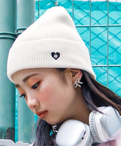 algy（アルジー）の「algyニット帽（ニットキャップ/ビーニー・キッズ・ブラック/グレー/オフホワイト・FREE）」の2枚目の写真