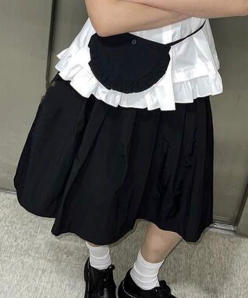 HALEY PESCA(ヘーリーペスカ)の「HALEY PESCA/【ウエストポーチ付き】ミディアム丈スカート(スカート・レディース・グレー/ブラック/ホワイト・FREE)」の1枚目の写真