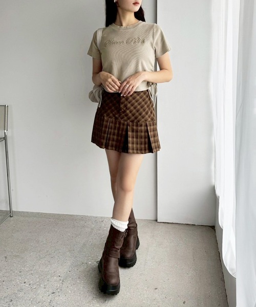 one after another NICE CLAUP（ワンアフターアナザーナイスクラップ）の「【S/Mサイズあり】ボックスプリーツミニスカート（スカート・レディース・ブラウン系その他/ブラック/アイボリー/ブラック系その他・MEDIUM/SMALL）」の20枚目の写真