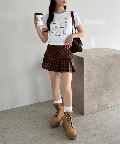 one after another NICE CLAUP（ワンアフターアナザーナイスクラップ）の「【S/Mサイズあり】ボックスプリーツミニスカート（スカート・レディース・ブラウン系その他/ブラック/アイボリー/ブラック系その他・MEDIUM/SMALL）」の16枚目の写真