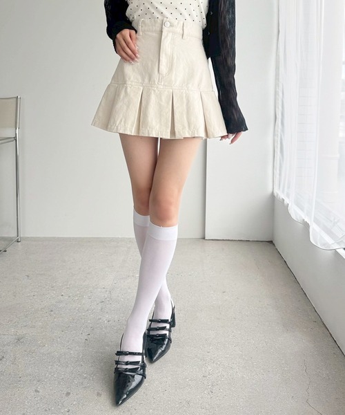 one after another NICE CLAUP（ワンアフターアナザーナイスクラップ）の「【S/Mサイズあり】ボックスプリーツミニスカート（スカート・レディース・ブラウン系その他/ブラック/アイボリー/ブラック系その他・MEDIUM/SMALL）」の9枚目の写真