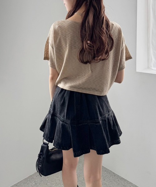 one after another NICE CLAUP（ワンアフターアナザーナイスクラップ）の「【S/Mサイズあり】ボックスプリーツミニスカート（スカート・レディース・ブラウン系その他/ブラック/アイボリー/ブラック系その他・MEDIUM/SMALL）」の6枚目の写真