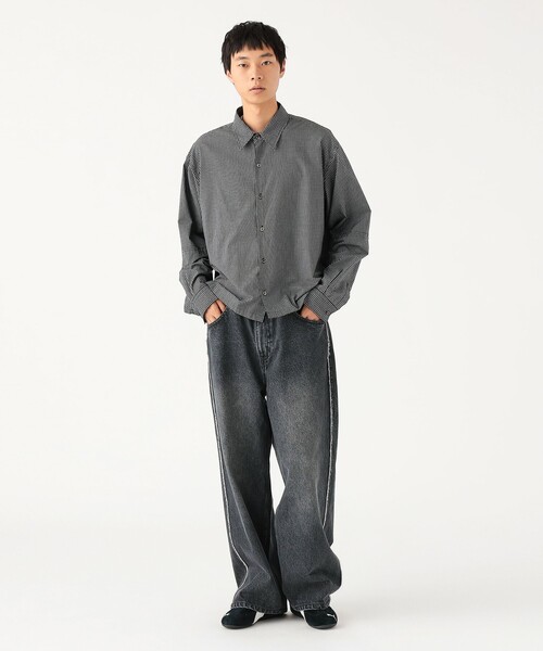 BEAMS(ビームス)の「ワイドショートフィット スリット シャツ(シャツ/ブラウス・メンズ・ブラック/ブラウン系その他・S/M/L/XL)」の3枚目の写真