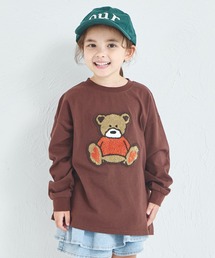 pairmanon（ペアマノン）の「【綿100%】ユニセックス サガラ刺繍 くまモチーフ 長袖Tシャツ（Tシャツ/カットソー・キッズ）」