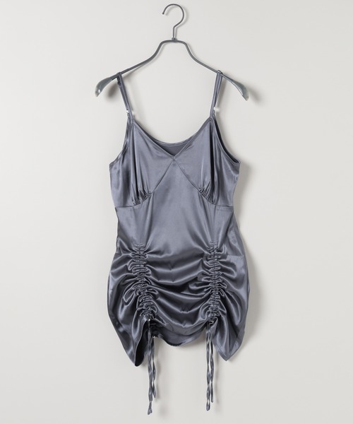 JEANASIS(ジーナシス)の「【25quee】サテンギャザーミニワンピース/592832(ワンピース・レディース・オフホワイト/グレー・FREE)」の15枚目の写真