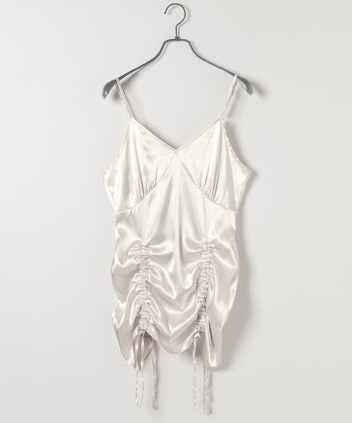 JEANASIS(ジーナシス)の「【25quee】サテンギャザーミニワンピース/592832(ワンピース・レディース・オフホワイト/グレー・FREE)」の16枚目の写真