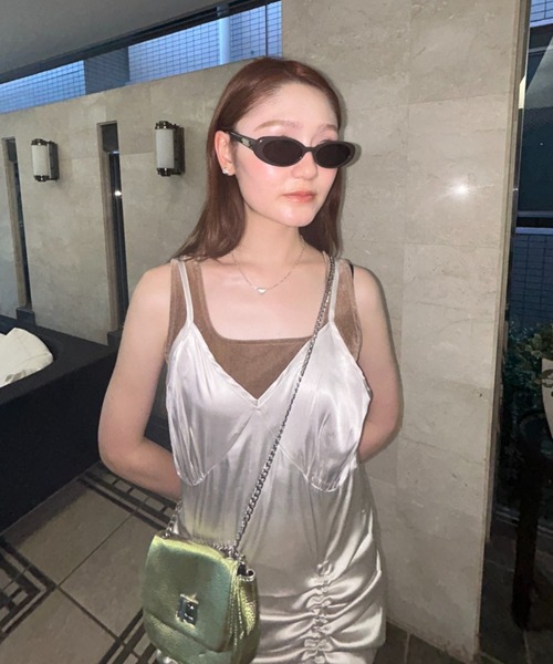 JEANASIS(ジーナシス)の「【25quee】サテンギャザーミニワンピース/592832(ワンピース・レディース・オフホワイト/グレー・FREE)」の19枚目の写真