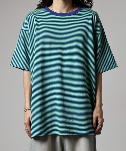MODISH GAZE(モディシュガゼ)の「ボーダー天竺半袖T(Tシャツ/カットソー・メンズ・グリーン系その他・M/L)」の9枚目の写真