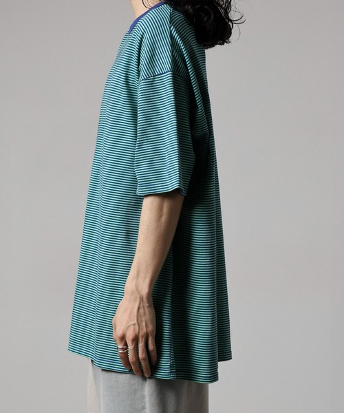 MODISH GAZE(モディシュガゼ)の「ボーダー天竺半袖T(Tシャツ/カットソー・メンズ・グリーン系その他・M/L)」の10枚目の写真