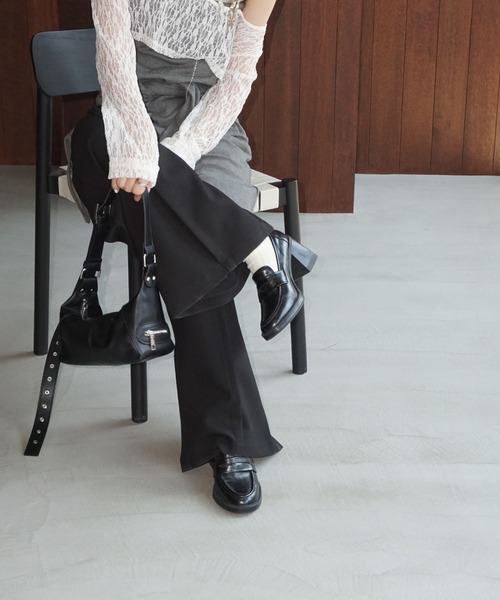 chuclla（チュクラ）の「レザーライク チャンキーヒールローファー chs25a014（ローファー・レディース・ブラック・39/38/37/36）」の5枚目の写真