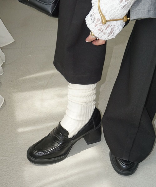 chuclla（チュクラ）の「レザーライク チャンキーヒールローファー chs25a014（ローファー・レディース・ブラック・39/38/37/36）」の7枚目の写真