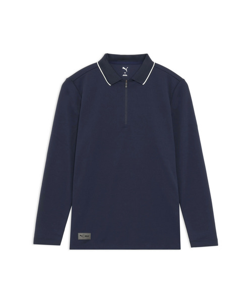 PUMA(プーマ)の「PUMA プーマ メンズ ゴルフ PB ロゴ 長袖 ポロシャツ(ポロシャツ・メンズ・ネイビー/ホワイト系その他/ブラック・XX-LARGE/MEDIUM/SMALL/X-LARGE/LARGE)」の3枚目の写真