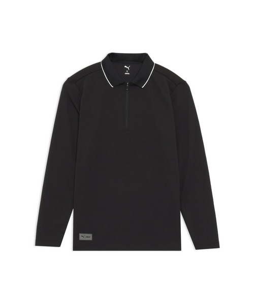 PUMA(プーマ)の「PUMA プーマ メンズ ゴルフ PB ロゴ 長袖 ポロシャツ(ポロシャツ・メンズ・ネイビー/ホワイト系その他/ブラック・XX-LARGE/MEDIUM/SMALL/X-LARGE/LARGE)」の2枚目の写真