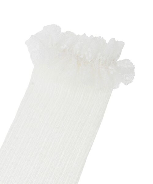earth music&ecology（アースミュージックアンドエコロジー）の「レースフリル透かしストライプハイソックス（ソックス/靴下・レディース・アイボリー/ブラック・23-25）」の7枚目の写真