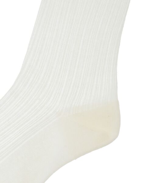 earth music&ecology（アースミュージックアンドエコロジー）の「レースフリル透かしストライプハイソックス（ソックス/靴下・レディース・アイボリー/ブラック・23-25）」の6枚目の写真