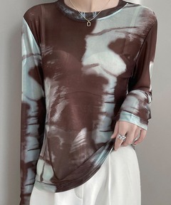DAILY LIFE SCENERY SHEER TOP　アメリヴィンテージ DAILY LIFE SCENERY SHEER TOP（Tシャツ/カットソー）｜Ameri