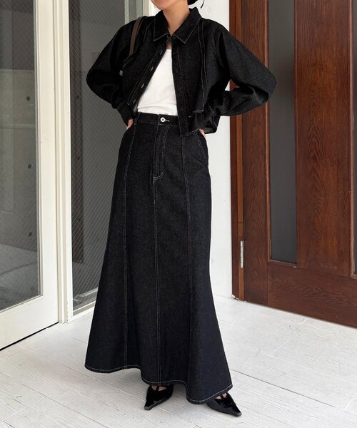 CAPRICIEUX LE'MAGE(カプリシューレマージュ)の「【セットアップ対応】コットンフレアスカート(スカート・レディース・ブラウン/ブラック・36/38)」の14枚目の写真