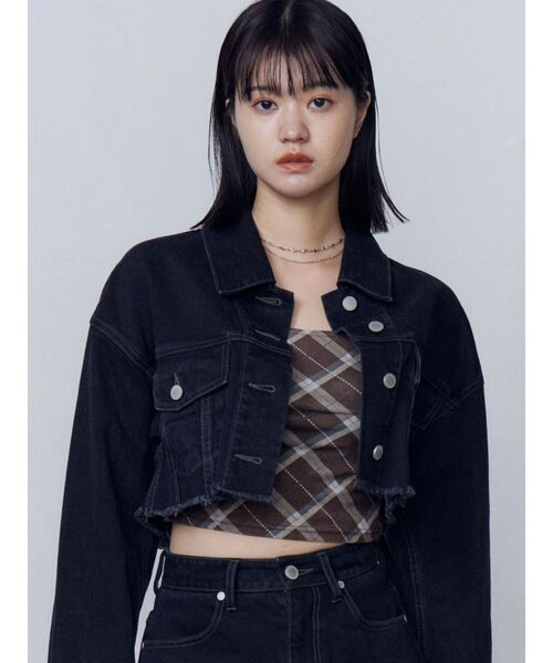 セール】ショートデニムブルゾン（デニムジャケット）｜EMODA（エモダ
