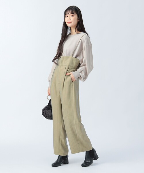 BEAMS HEART(ビームスハート)の「ピンストライプ柄 キャミソール サロペット(つなぎ/オールインワン・レディース・チャコールグレー/イエロー/ブラウン系その他2・FREE)」の8枚目の写真