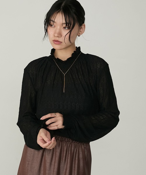 セール】【forksy.】【オケージョン対応】ギャザーハイネック