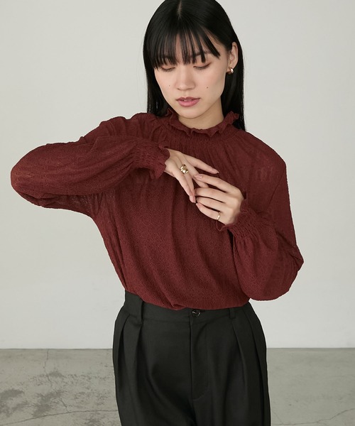 セール】【forksy.】【オケージョン対応】ギャザーハイネック