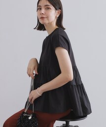 OPAQUE.CLIP（オペークドットクリップ）の「ドッキングティアードトップス【洗濯機洗い可】（Tシャツ/カットソー）」