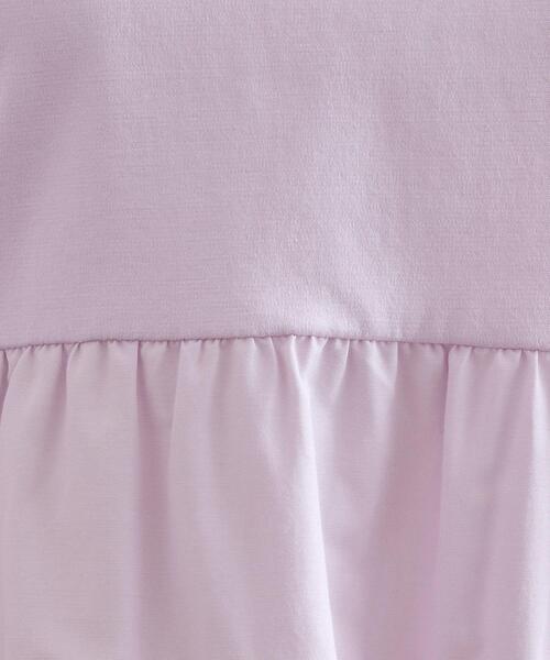 OPAQUE.CLIP（オペークドットクリップ）の「ドッキングティアードトップス【洗濯機洗い可】（Tシャツ/カットソー・レディース・ブラック/ホワイト/パープル・42/40/38）」の7枚目の写真