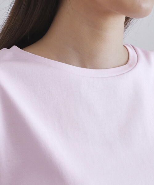 OPAQUE.CLIP（オペークドットクリップ）の「ドッキングティアードトップス【洗濯機洗い可】（Tシャツ/カットソー・レディース・ブラック/ホワイト/パープル・42/40/38）」の11枚目の写真