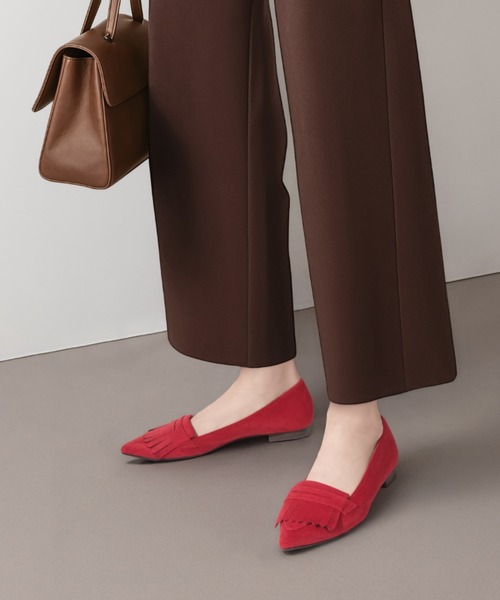 MAMIAN（マミアン）の「ポインテッドトゥ フリンジ ローファー（ローファー・レディース・ネイビー/ベージュ/レッド/チャコールグレー/ブラック・25.0cm/24.5cm/24.0cm/23.5cm/23.0cm/22.5cm）」の5枚目の写真